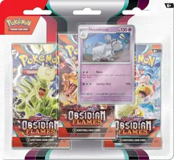 Pokemon * Obsidian Flames * SV03 Blister Booster x3 Packs + Houndstone Promo! - Image 1