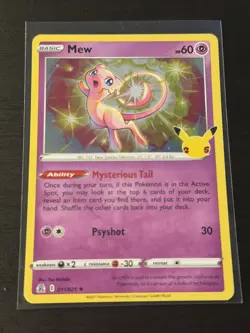 Mew 2021 Pokemon Celebrations 25th Anniversary Holo Rare 011/025 TCG - Image 1
