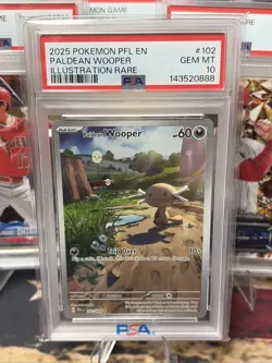 2025 POKEMON PFL EN-PHANTASMAL FLAMES - ILLUSTRATION RARE -PALDEAN WOOPER PSA 10 - Image 1