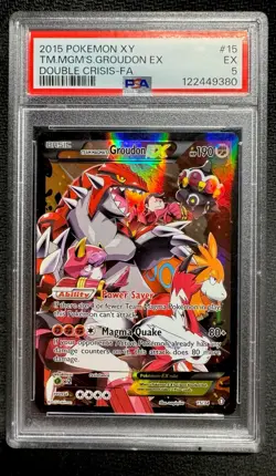 Pokemon Team Magma's Groudon EX 15/34 Double Crisis Full Art Holo PSA 5 - Image 1