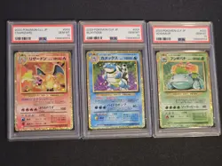 PSA 10 Venusaur Charizard Blastoise Set 001-003/032 Classic Pokemon Japanese - Image 1