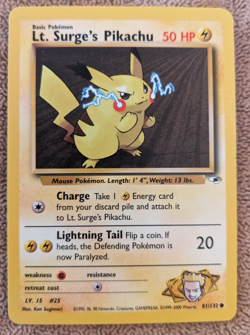 Pokemon Lt. Surge's Pikachu 081/132 Gym Heroes MP - Image 1