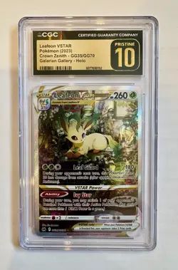 Pokemon CGC 10 Pristine Leafeon VSTAR GG35/GG70 Galarian Gallery Crown Zenith - Image 1