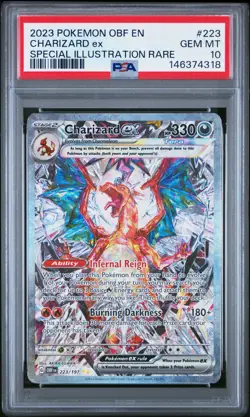 PSA 10 Charizard Ex 223/197 Pokemon Obsidian Flames Special Illustration Rare - Image 1