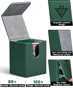 Card Deck Box for MTG Yugioh TCG, Card Storage Box with Dividers Holds 100+ Slee - Image 3