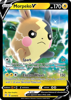 MORPEKO V 037/072 HOLO V RARE SHINING FATES POKEMON NM - Image 3