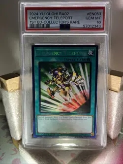 2024 Yugioh Psa 10 Emergency Teleport 1st Edition Collectors Rare Ra02-En053 - Image 2