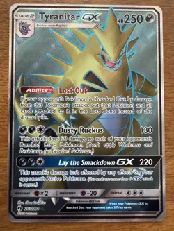 Pokemon TCG Lost Thunder Tyranitar GX Full Art 203/214 - Image 1