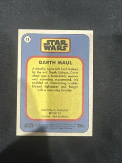 Topps 2023 Throwback Thursday Star Wars , Darth Maul # 13 , New - Image 2