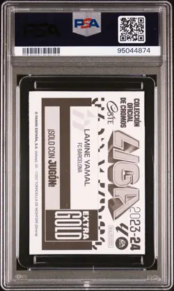 2023 PANINI ESTE LA LIGA JUGON! EXTRA GOLD 201-HAND CUT LAMINE YAMAL PSA 8 - Image 3
