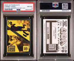 2023 PANINI ESTE LA LIGA JUGON! EXTRA GOLD 201-HAND CUT LAMINE YAMAL PSA 8 - Image 4