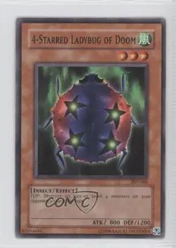 4-Starred Ladybug of Doom Unlimited YuGiOh Pharaoh's Servant #PSV-088 2002 - Image 1
