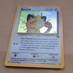 VINTAGE POKEMON BLACK STAR PROMO CARD - #10 MEOWTH - RARE (WOTC) EX/NM - Image 1