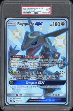 2018 POKEMON SUN & MOON CELESTIAL STORM #177A FULL ART/RAYQUAZA GX PSA 9 - Image 1
