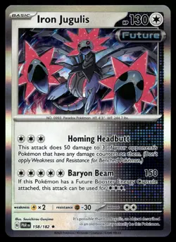 IRON JUGULIS 158/182 RARE PARADOX RIFT POKEMON - Image 1