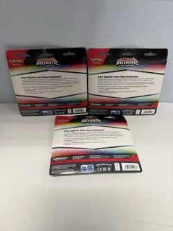 Pokemon TCG Prismatic Evolutions Tech Sticker Collection Set Lot Of 3 Sealed New - Image 2