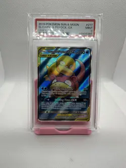 PSA 9 Slowpoke & Psyduck GX 217/236 Unified Minds Pokemon Card 2019 Mint - Image 1