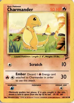 Charmander 069/130 Base Set 2 Pokemon Card TCG - Image 1