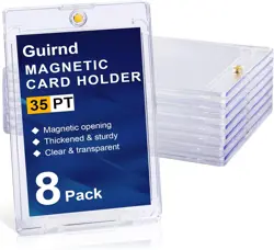 Guirnd 8 Pack Magnetic Card Holders, Thin 35PT Plastic One Touch Holder... - Image 1
