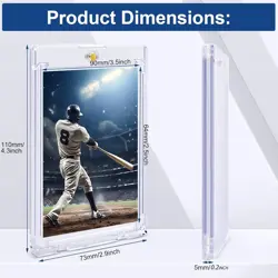 Guirnd 8 Pack Magnetic Card Holders, Thin 35PT Plastic One Touch Holder... - Image 2