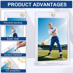 Guirnd 8 Pack Magnetic Card Holders, Thin 35PT Plastic One Touch Holder... - Image 3