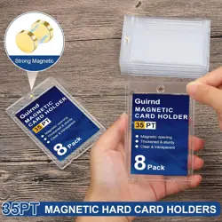 Guirnd 8 Pack Magnetic Card Holders, Thin 35PT Plastic One Touch Holder... - Image 5