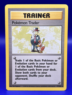 Pokemon Card Base Set Pokemon Trader Rare Trainer 77/102 Light Play LP - Image 1