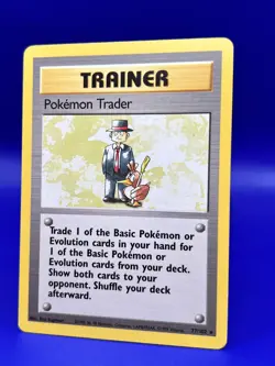 Pokemon Card Base Set Pokemon Trader Rare Trainer 77/102 Light Play LP - Image 2