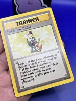 Pokemon Card Base Set Pokemon Trader Rare Trainer 77/102 Light Play LP - Image 3
