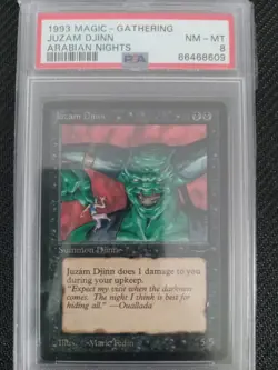 MTG Juzam Djinn Arabian Nights PSA 8 - Image 1
