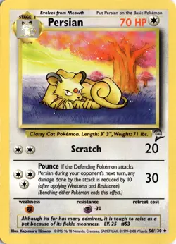 Persian 056/130 Base Set 2 Pokemon Card TCG - Image 1