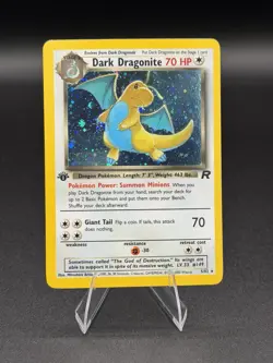 Pokemon TCG Dark Dragonite 1st Edition Team Rocket Holo Rare #5/82 NM- - Image 1