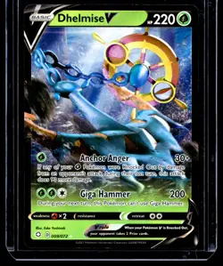 2021 TCG Pokemon #9 Dhelmise V 009/072 Holo Sword & Shield Shining Fates - Image 1
