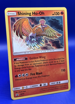 2017 Pokemon Card Shining Ho-OH SM70 Shining Legends Black Star Promo Shiny LP - Image 3