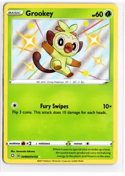 2021 TCG Pokemon #SV004/SV122 Grookey Holo Shining Fates Shiny Vault - Image 1