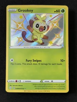 2021 TCG Pokemon #SV004/SV122 Grookey Holo Shining Fates Shiny Vault - Image 2