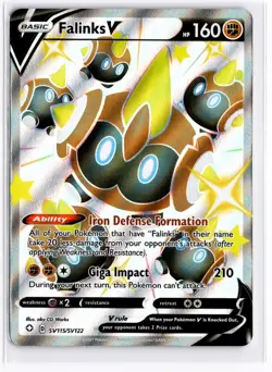 2021 TCG Pokemon #SV115/SV122 Falinks V Full Art Holo Shining Fates Sword Shield - Image 1