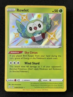 2021 TCG Pokemon #SV001/SV122 Rowlet Holo Shining Fates Shiny Vault - Image 2