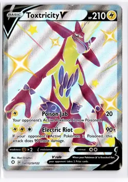 2021 TCG Pokemon #SV112 Toxtricity V SV112/SV122 Holo SWSH Shining Fates - Image 1