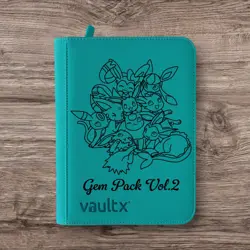 Vault X - 9 Pocket eXo-Tec Zip Binder - Teal Pokemon Eeveelutions Gem Pack Vol 2 - Image 1