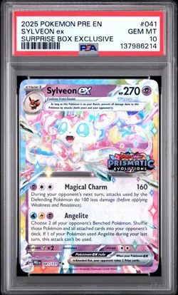 2025 POKEMON PRE EN-PRISMATIC EVOLUTIONS #041 SYLVEON EX PSA 10 - Image 1