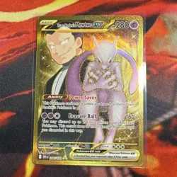 Pokemon TCG Team Rocket's Mewtwo EX Full Art Holo Hyper Rare 240/182 DR - Image 1