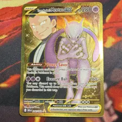 Pokemon TCG Team Rocket's Mewtwo EX Full Art Holo Hyper Rare 240/182 DR - Image 2