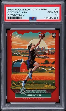 2024 Panini WNBA Rookie Royalty Basketball Caitlin Clark #1 RC Downtown PSA 10 - Image 1