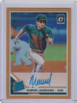 2019 Ramon Laureano Donruss Optic ORANGE HOLO AUTO ROOKIE Prizm /99 - RL - Image 1
