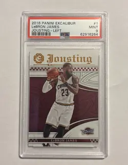 2016-17 Panini Excalibur - Jousting Left LeBron James #1 PSA 9 Cavaliers/Lakers - Image 1