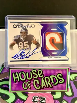 2023 Flawless Richard Dent Blue PARALLEL PATCH AUTO #'d /10 Chicago Bears Nasty - Image 1