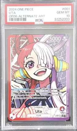 Uta Leader Alt Art OP06-001 PSA 10 - One Piece Wings of the Captain 2024 English - Image 1