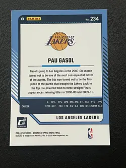 Pau Gasol #234 Optic Legends Refractor 2024-25 Panini Donruss LA Lakers - Image 2