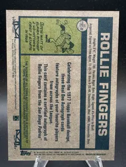 2026 Topps Heritage Real One Autograph #77RO-RF Rollie Fingers AUTO - Image 2